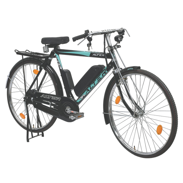 ALTER 26" 002S CLASSIC MODEL ELECTRIC CYCLE | BLDC HUB |RALEIGH TYPE | VOLTAGE THROTTLE | 95% PRE-ASSEMBLED WITH CHARGER (SEAGREEN, 7.8AH) Alter Bikes