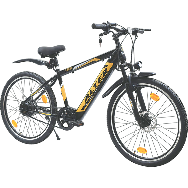 ALTER 26" 002S PRO MODEL ELECTRIC CYCLE WITH 36V 250W BLDC HUB MOTOR | LI-ION BATTERY | 95% PRE-ASSEMBLED WITH CHARGER (GOLDEN, 7.8AH) Alter Bikes