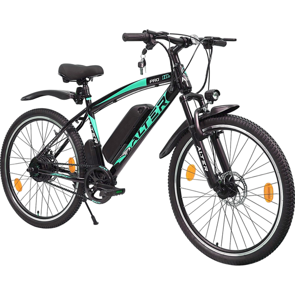 Alter 26" 002S PRO HL Model Electric Cycle with 36V 250W BLDC HUB Motor | 95% PRE- Assembled with Charger (SEAGREEN, 10.4AH) Alter Bikes