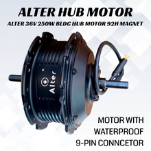 ALTER 36V 250W (002S) CYCLE HUB MOTOR KIT (BLACK) Alter Bikes